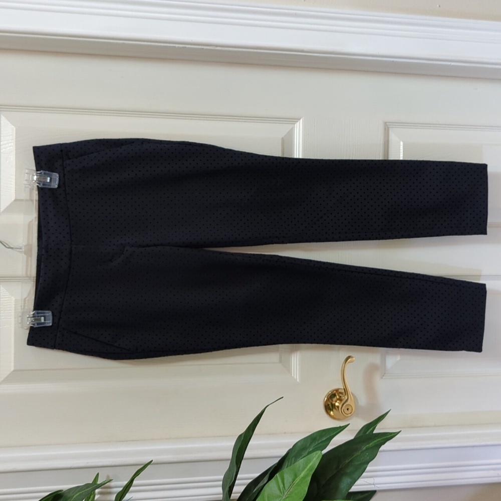 Loft Women's Julie Skinny Black Swiss Dot Dress Pants Size 0 - NWOT